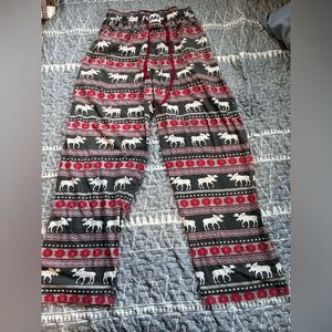 Lazy One PJ pants moose fair isle pajama bottom size small see my listings